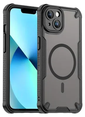 Obrázek produktu pro Defender Case pro Apple iPhone 13 Protective Case Matt Black Magsafe Backcover Pouzdro na mobilní telefon