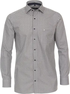 Produktbild von CASAMODA Herren Businesshemd Langarm Kent Comfort-Fit Druck Braun 54