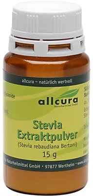 Produktbild von allcura Stevia Extraktpulver, 15 g Pulver