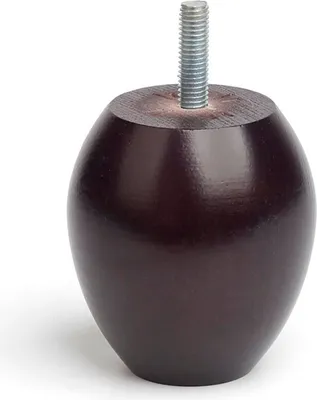 Obrázek produktu pro Nohy Rei 457 kruhové dřevěné tmavě hnědé klasické (Ø 6,5 x 7 cm)