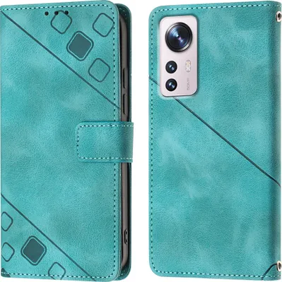 Produktbild von Hülle für Xiaomi 12 Prägung Flip Leder Brieftasche Schutzhülle mit Ständer Grün
