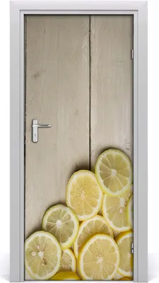 Produktbild von Tulup Türaufkleber 85x205 cm Dekorative Aufkleber Selbstklebend Wasserdichte Tapete Abnehmbar Schlafzimmer Wohnzimmer Wohnkultur - Zitronen Holz