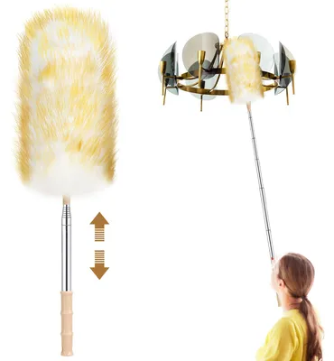 Staubwedel mit Teleskopstange, 130 cm, Naturfedern