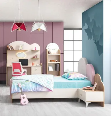 Immagine prodotto di Set per la camera dei bambini Letto per bambini Comodino Libreria Scrivania