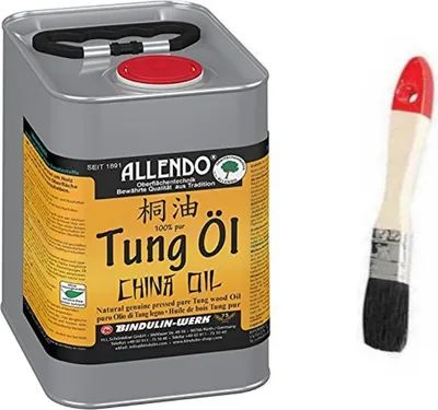 Produktbild von Allendo® 100% pures Tung Öl, für Innen & Außen, Holzimprägnierung farblos seidenmatt von Bindulin-2,5L