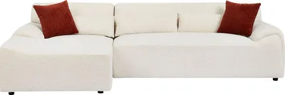 Produktbild von Ecksofa - Ecke links - Chenille-Stoff - Beige - OVILIO