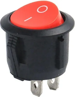 Obrázek produktu pro Malý kruhový spínač ⌀16,5 mm, 3 A/250 V střídavého proudu, červený