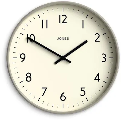 Productafbeelding van Studioklok | Moderne ronde wandklok | 30 cm | Grijs | Duidelijke cijfers | Veelzijdig design, geschikt voor de keuken, woonkamer of het kantoor