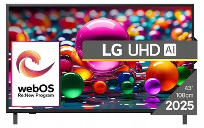 Zdjęcie produktu dla LG 43UA74003LB, 109,2 cm (43"), 3840 x 2160 px, LED, Smart TV, Wi-Fi, Czarny