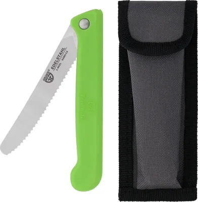 Produktbild von Klappbares Frühstücksmesser, mit Etui, Wellenschliff, Grün