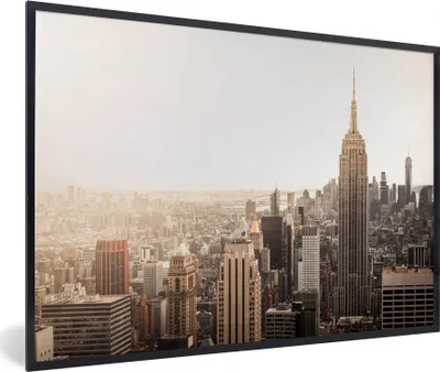 Produktbild von MuchoWow® MuchoWow® Gerahmtes Poster New York - Himmel - Licht 60x40 cm - Poster mit zchwarzem Bilderrahmen - Printing - Wanddeko Schlafzimmer