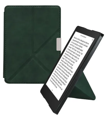 Produktbild von kwmobile Schutzhülle für Kobo Aura Edition 2 Hülle - Kunstleder Case - eReader Klapphülle mit Auto Sleep Funktion - Cover mit Ständer - Dunkelgrün