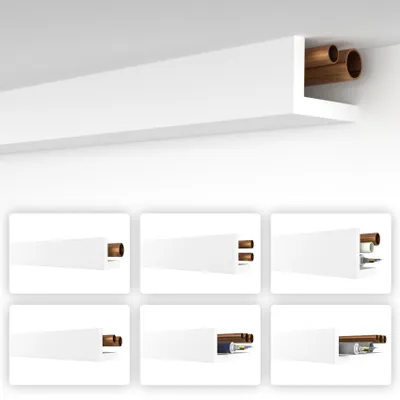Produktbild von HEXIMO Rohrabdeckung XPS Heizungsrohr Abdeckung Verkleidung Winkelprofil Eckleisten Winkelleiste