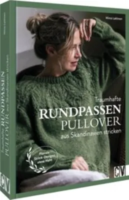 A book cover showing a woman wearing a green knitted sweater.