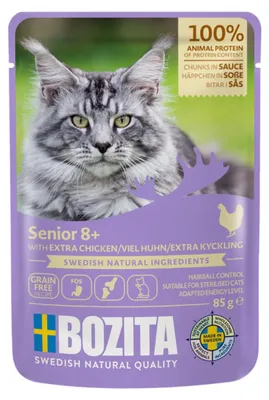Obrázek produktu pro Bozita Cat - Senior 8+ Häppchen in Sauce 12x85g | Huhn