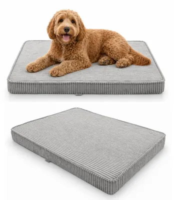 Produktbild von Hundebett Hundekissen Hundematte Cord Grau 90X60X8 Cm