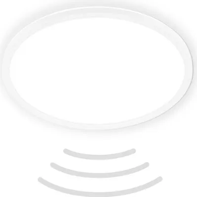 Produktbild von Ultraflache LED Deckenlampe mit Bewegungsmelder - IP44 - rund - LED Badlampe Badezimmerleuchte, Deckenpanel extra flach für Feuchträume, 42 x 3 cm (DxH)