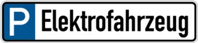 Produktbild von Dreifke® Parkplatzkennzeichen, P-Elektrofahrzeug, 113x523mm, Alu geprägt, Alu...