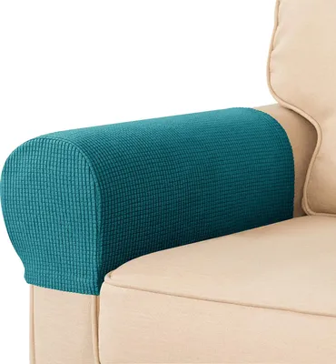 Produktbild von Elastische ArmlehnenbezüGe Armlehnenschoner Sofa- und Armkappen Weiche Sofa-Arm-BezüGe Abnehmbar Waschbar 2 Set LehnenüBerwurf Armkappen FüR Sessel, Sofa