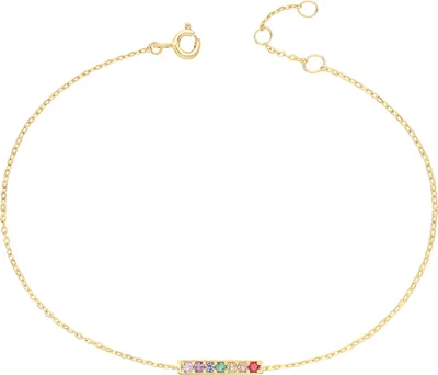 Produktbild von Wunderschönes 9 Karat (375) Gold Damen - Armband mit Zirkonia - 18cm; TRS35004