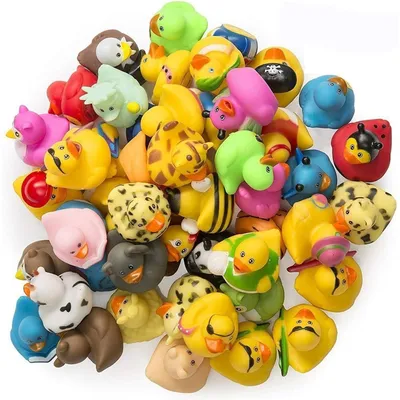 Produktbild von 50 Mini-Badeenten aus Gummi – Kicko, bunt, 5 cm – für Badewanne, Kindergeburtstag & Partyspiele