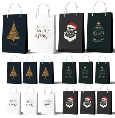 Produktbild von 12 XXL-Geschenktaschen für Weihnachten: Weihnachtstüten ideal für Geschenkverpackungen