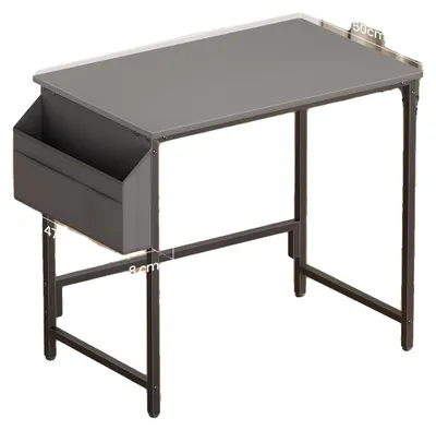 Image de Bureau, avec espace de rangement intégré, style industriel, couleur grise, 50 cm