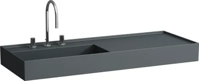 Image de LAUFEN Kartell lavabo, encastré, tablette à droite, 3 trous pour robinetterie, sans trop-plein, 1200x460mm, H8133327581581