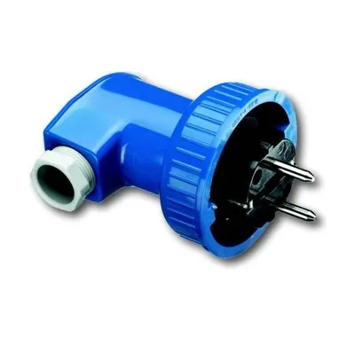 Image de Busch Jaeger 74 WD Elektrischer Netzstecker Typ F 2P+E Schwarz - Blau (2211-0-0092)