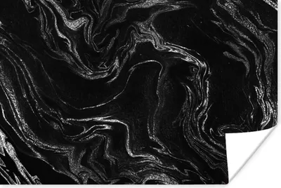 Produktbild von MuchoWow® Poster Marmor - Schwarz - Silber 120x80 cm - Bilder