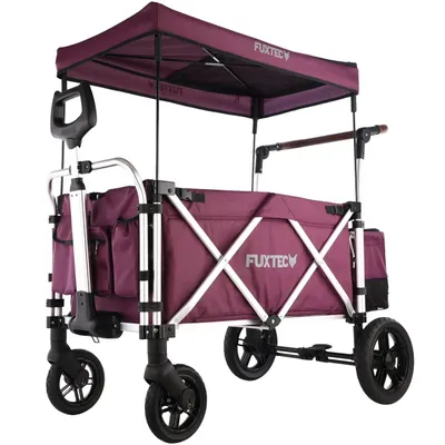 Zdjęcie produktu dla Wózek transportowy FUXTEC CTL900 fioletowy aluminiowy, składany, szyberdach, 5-punktowe pasy