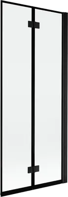 Produktbild von Mexen Mist Duschwand 2-flügelig rechts 80 x 150 cm, schwarzer Rahmen, schwarz - 8A9-080-002-70-70-P