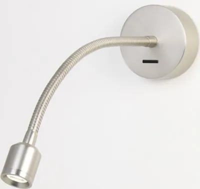 Produktbild von LED-Wandstrahler Fosso Nickel-matt mit Direktschalter Wandleuchte Wandlampe