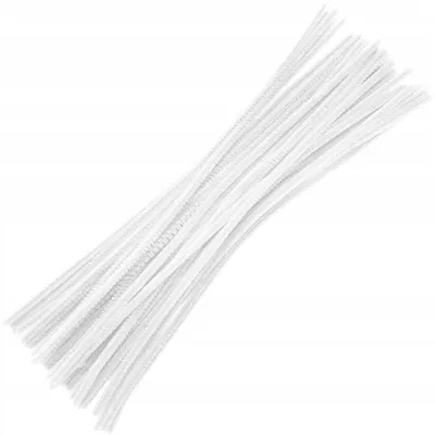 Produktbild von Aliga Chenille-Drähte weiß 30cm Basteldraht 40 Stück