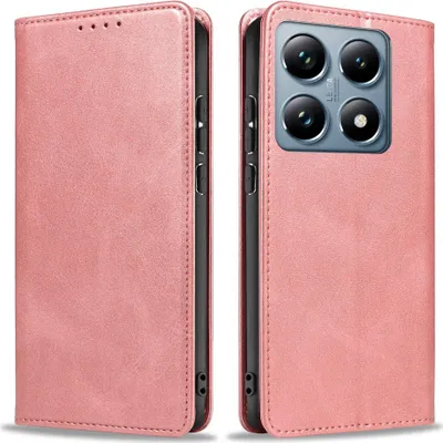 Produktbild von Handyhülle für Xiaomi 14T Pro Kunstleder Flip Cover Hülle Handytasche Case Kartenfach Farbe: Rosa