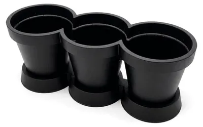 Image de Lot de 3 pots à herbes avec soucoupes - Pots en plastique pour herbes aromatiques et fleurs, env. 39 x 15 x 15 cm, adaptés à des pots de 12 cm