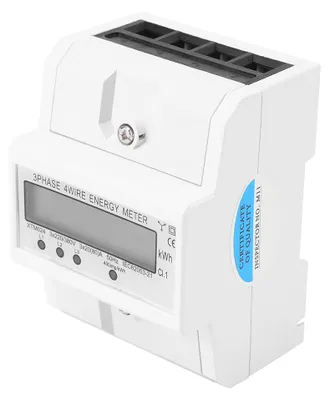 Obrázek produktu pro Elektronický elektroměr, digitální, LCD, 3 x 20 (80 A), třífázový, čtyřvodičový, DIN lišta, KWh