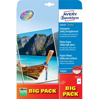 Obrázok produktu pre AVERY Zweckform fotopapier 2572-50 DIN A4 vysoký lesk 200 g/m² 50 listov