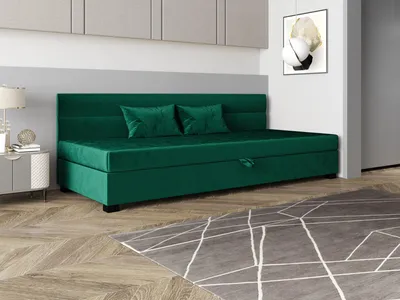 Obrázok produktu pre Jednolôžková čalúnená posteľ 120x195 NALINDA BIZ 1 - zelená
