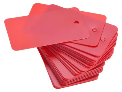 Kunststoff-Etiketten 50 Stück, 30x50x0,3 mm, wasserdicht, rot