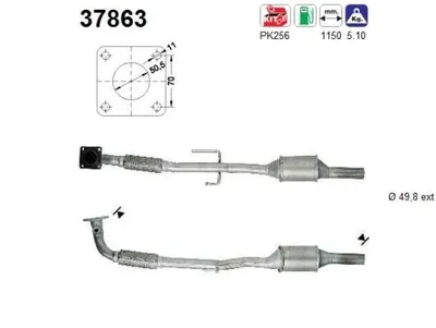 Produktbild von AS Katalysator Kat für VW Lupo (6X1, 6E1) 37863