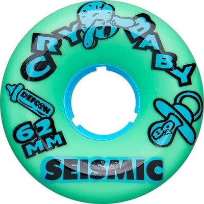 Obrázek produktu pro Kolečka na skateboard – Crybaby – 62 x 40 mm 80a – Mint Defcon – Whcry 62 80A Def – Seismic