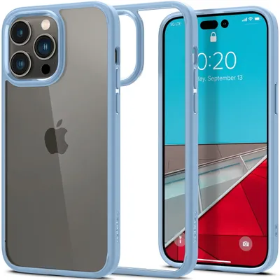 Produktbild von Schutzhülle Spigen Crystal Hybrid für iPhone 14 Pro, Transparent-Blau