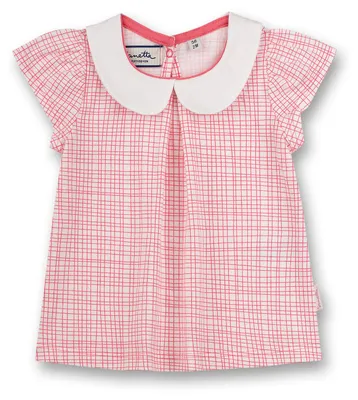 Produktbild von Sanetta Fiftyseven Mädchen T-Shirt rosa kariert mit Kragen 62