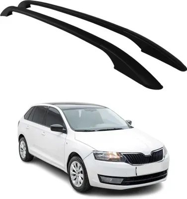 Image de Barres de toit longitudinales pour Skoda Rapid Spaceback 2013-2019 en Alu noir