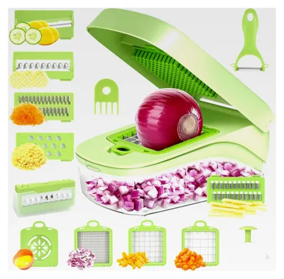 Produktbild von Gemüseschneider, 14 in 1 Multifunktionsschneider für Gemüse, Hobel und Schneider