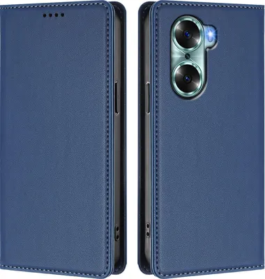 Image de Etui en cuir pour Honor 60, étui magnétique en cuirPolyuréthaneavec support Bleu foncé