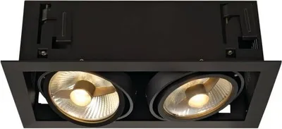 Produktbild von SLV Kadux 2 ES111 Downlight eckig Schwarz max. 2x50W 115550