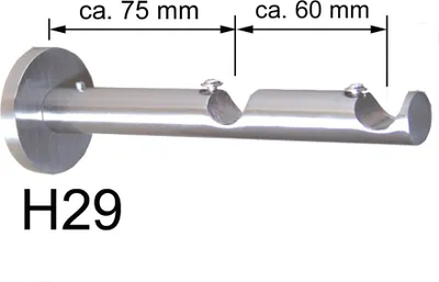 Produktbild von BASIT® Träger 19mm Gardinenstange Edelstahl look o. Trägerverlängerung H19 H29 H18 D28