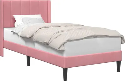 Produktbild von vidaXL Bettrahmen mit Kopfteil Rosa 100 x 200 cm Samt